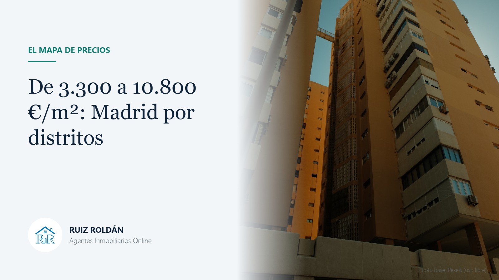 Bloques de viviendas en Madrid vistos desde abajo