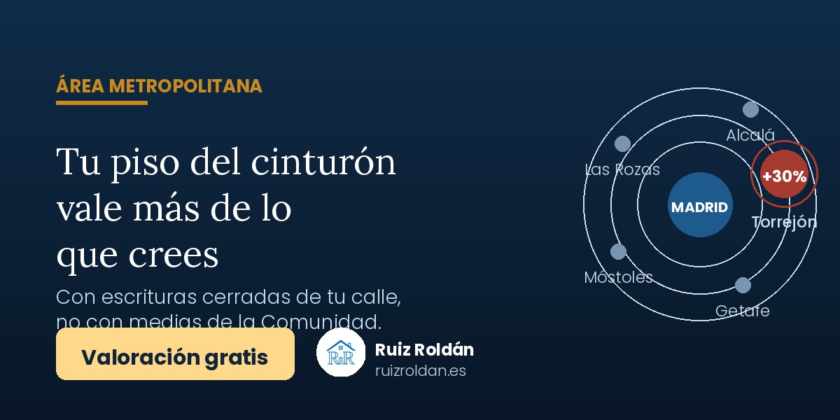 Valoramos tu piso del área metropolitana con comparables cerrados