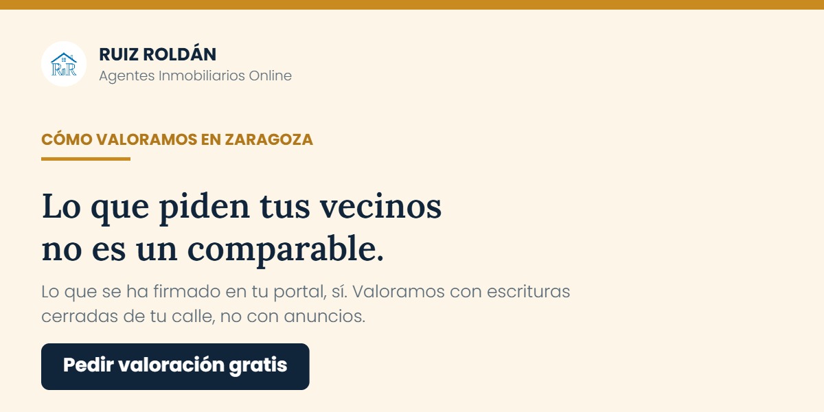 Valoramos con comparables cerrados de tu calle, no con anuncios