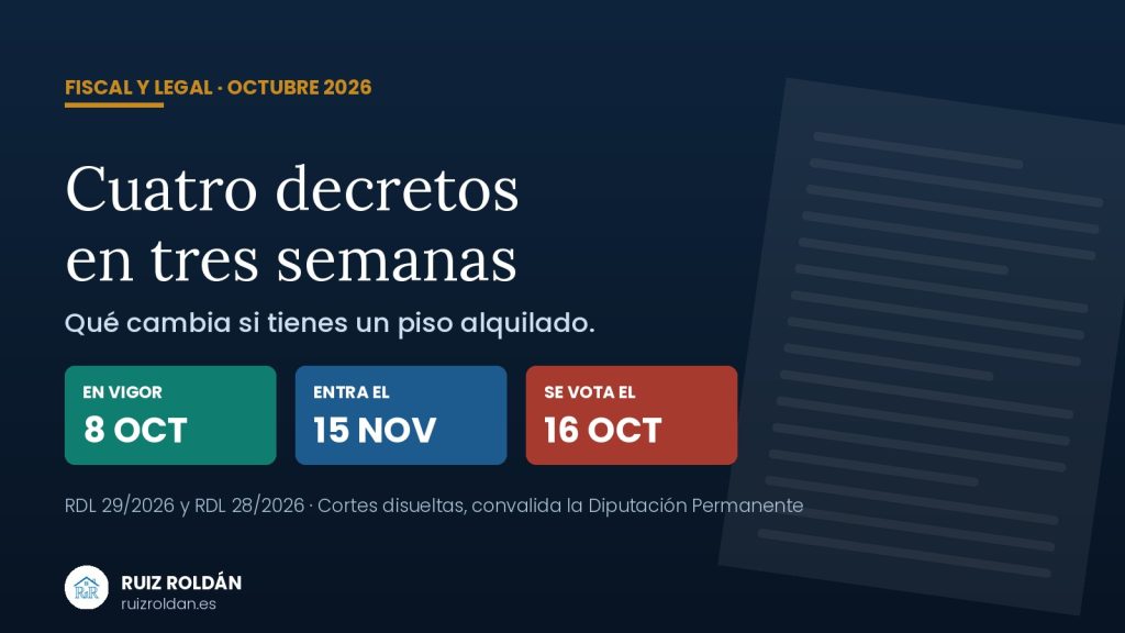 Decretos de alquiler de octubre de 2026: qué cambia para el propietario